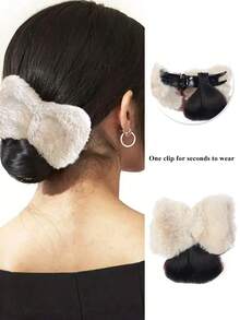 Women's Fashion Cute Bow Hair ClipAutumn/Winter Alligator Hair Clip Hairpin Accessory , Suitable For Daily & Party Wear, Double-Sided Bow Plush Hair Clip Wig Hairpiece Gift For All Seasons Valentines Claw Clips Hair Claws Hair Barrettes, School Stuff, Elegant, College, Winter Outfit For Women, Bows, Hair Accessories