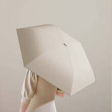 1把迷你五折胶囊伞，便携式紧凑遮阳伞，晴雨两用，防紫外线