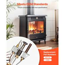 Gas Pilot Assembly, OE 4021-732, 25660 Fireplace Gas Pilot Assembly, Natural Gas Ignition Replacement With Pilot Tube, Thermocouple, Thermopile, Wires, Compatible With Heatilator Models - 4021-732 - Xem 4