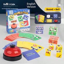 1 Set - Juego de Cubo Cambia Caras, Oferta Especial Uzzle, Versiones en Chino/Inglés, Juego de Cubo Cambia Caras, Rompecabezas de Emparejamiento de Expresiones, Juego de Bloques de Construcción, Juguete Educativo, Juego de Mesa Familiar - Multicolor - Ver 12
