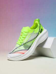 2026夏季新款男士运动鞋，厚底防滑透气轻便网面运动鞋，适合青年、校园、运动赛事、跑步、步行，柔软舒适。 - 綠色 - 查看 4