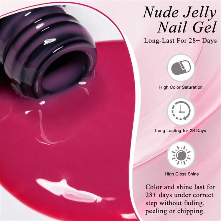 Mtssii 7ml Jelly Ice Transparent Nude Gel Nail Polish Light Pink Milky White Color Shimmer Glitter Soak Off UV LED Gel Varnish Nail Supplies Nail Art DIY Fashion For Nail Decoration In Nail Salons Gift For Women Nails - Nhiều màu - Xem 3