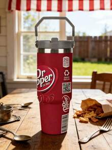 1pc30oz Stainless Steel Insulated Car Cup Classic Logo Replica Cup, Retro And Fashionable, Large Capacity, Reusable, A Great Gift For Family And Friends.Water Bottle.Termo De Agua,Gifts For Men,Mom Gifts,Tumblers With Straw And Lid,Best Friend Gifts Women,Retro Logo Tumbler,Car Cup Holder Fit,24H Cold Retain,12H Hot Keep,Large Capacity Mug,Reusable Drinkware,Vintage Style Cup,Family Gift Mug,Office Travel Mug,Sweatproof Exterior - 30oz - Xem 1