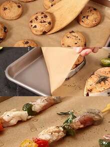 Disposable Baking Paper Roll, Double-Sided Non-Stick, Oven-, Heat-Resistant, Suitable For Cooking, Air Fryer, Steaming, Baking Bread, Sandwich Wrapping, Cake Lining - Apricot - View 6