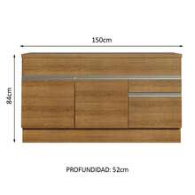 Gabinete Bajo Cocina Madesa Glamy 150cm Con Encimera MM 1 - Marrón - Ver 3