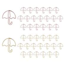 40pcs Umbrella Shape Paper Clips With Clear Box, Rose Gold And Yellow Gold, Funny Cute Paperclips Bookmarks Planner Clips For Fun Office Supplies Schoolsss Gifts Wedding Decoration - Umbrella40pcs - View 1