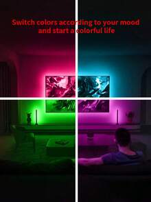 1卷RGB LED灯带,LED桌面装饰灯,自粘式,USB供电,家用照明LED灯带,多用途装饰灯,适用于节日、家居装饰、氛围照明、电视和电脑背光,建议长度1米至5米(无遥控器,按钮在数据线上) - 彩色光 - 查看 9