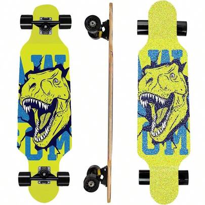 Longboard 7 Layers Skateboard Pro Complete Cruiser For Cruising, Carving, FreeStyle And Downhill With TTool