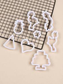 Flamingo Icing Cookie Plastic Mold Cartoon Birthday Wedding Fondant Cutter Baking Tool Set - White - View 3