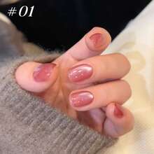 10毫升/瓶 Powder Focus 磁性猫眼系列凝胶指甲油，畅销红色、绿色、粉色、黑色、蓝色、透明玻璃珠，冬季闪粉7色钻石指甲油，棕色，适用于脚趾甲，美甲沙龙专用 - 彩色 - 查看 3