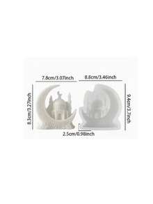 1pc Gold Eid Al-Fitr Moon & Islamic Architecture Silicone Mold - Easy To Clean, Suitable For DIY Candles, Wax Melts, Decorative Crafts, Religious Decor | Islamic Art Crafts | Detailed Embossed Pattern, Islamic Home Decor - White - View 11