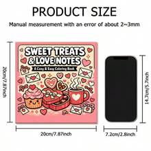 (Phiên bản Deluxe nâng cấp, Giấy dày hơn, 20.5*20.5cm) "Sách tô màu Những món ngọt ngào & Lời nhắn yêu thương: 24 trang thư giãn & chữa lành", Thích hợp cho các cặp đôi & gia đình, Tuyệt vời cho các buổi tụ họp, Ngày Valentine, Sinh nhật & các ngày lễ khác. Đồ dùng vẽ & học tập, 24 trang, Sách, Sách tô màu, Đồ dùng học tập, Trường học, Giáng sinh, Halloween, Sinh nhật, Quà tặng tựu trường, Sách tô màu, Đồ dùng nghệ thuật, Tô màu, Sách tô màu dành cho người lớn - Mảnh duy nhất - Xem 6