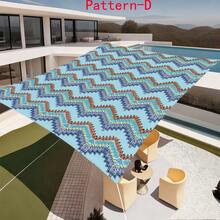 1pc 2D Digital Print Sun Shade Cloth, 5 Different Geometric Abstract Stripe Patterns, Features Include Printed Pattern, Windproof, Detachable, Lightweight, Semi-Shading, Dustproof, Durable - Multicolor - View 4