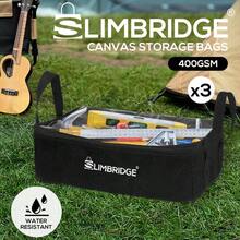 Camping Canvas Storage Bags Adventure Portable Caravan Organiser Clear Top 400GSM, Hanging Picnic Bag, Outdoor Camping Tableware Organize Bag - Black - View 2