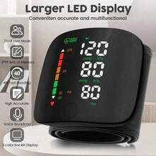 Wrist Blood Pressure Monitor Led Display, Screen Wrist Blood Pressure Cuf 99x2 Reading Wrist Monitor With Carying(Black)Monitoring Adjustable - Đen - Xem 4