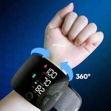 Wrist Blood Pressure Monitor Led Display, Screen Wrist Blood Pressure Cuf 99x2 Reading Wrist Monitor With Carying(Black)Monitoring Adjustable - Đen - Xem 7