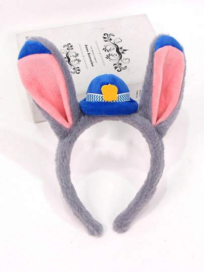 1件新款秋冬毛绒卡通发箍，派对耳朵发箍，创意可爱动漫卡通头饰，趣味角色扮演拍照发夹，可爱女孩发箍，女孩配饰，发带发箍，女士发箍头饰，发圈