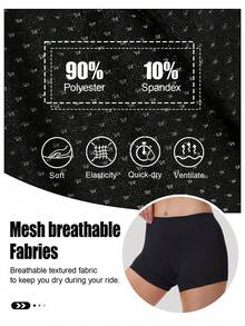 Women's Solid Color Casual Versatile Daily Outdoor 3D Padded Cycling Shorts - Black - View 6