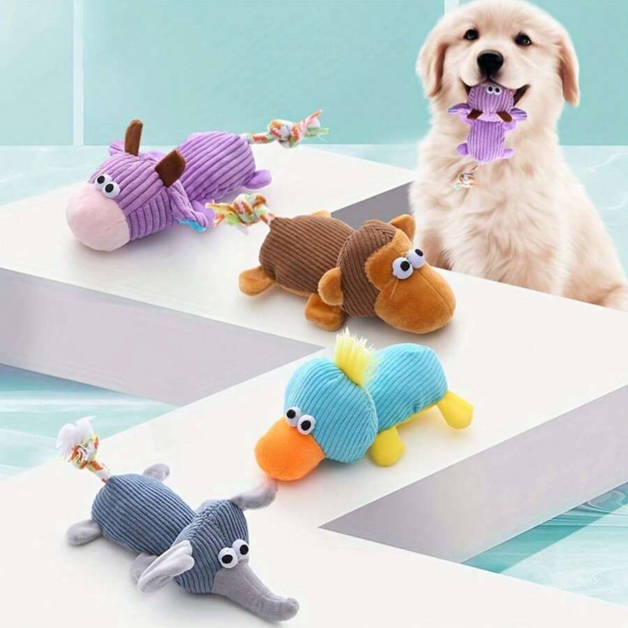 毛绒互动吠叫小狗玩具，适合幼犬、小型犬、中型犬和大型犬，深受狗主人和狗妈妈的喜爱。 - 彩色 - 查看 1