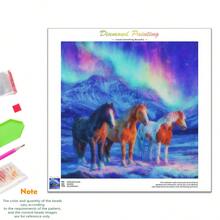 1幅钻石画 三匹马 全圆刺绣钻石动物针线艺术工艺品 40x40厘米 无框 - 彩色 - 查看 9