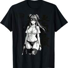 Sexyys Waifu Otaku Anime Sport Girl Japanese Black White Art T-Shirt - màu đen - Xem 1