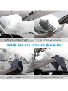 Car Glass Cleaning Tool, Window Cleaner With Reusable Washable Microfiber Pads And Extendable Handle, Suitable For Cars, Trucks, SUVs, RVs And Home Use (5 Pads/3 Pads/1 Pad) - one-size - View 7