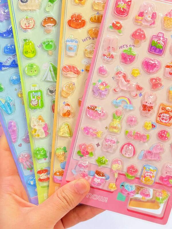 1张可爱动物贴纸，卡通动物自粘贴纸，适用于剪贴簿、文具装饰、工艺品、DIY项目和办公用品