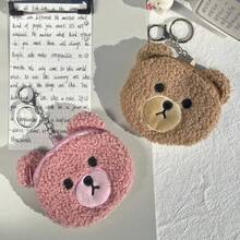 1pcs  Cute And Cute Cashmere Bear Coin Purse Children's Coin Jewelry Sundries Storage Bag Pendant Keychain - Nhiều màu - Xem 1