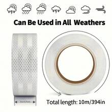 1pc Car Night Use Reflective Warning Sticker, Scratch-Resistant, Driving Reminder For Rear Vehicles, High Reflectivity - 1PC Fluorescent Reflective Tape - View 4