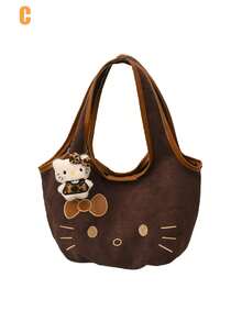 Brown Sanrio Cartoon Cute Plush Shoulder Bag, Handbag, Versatile Daily Handbag, New Autumn/Winter Shoulder Bag, Student Shoulder Bag, Party Small Gift, Exquisite Birthday Gift - Multicolor - View 6