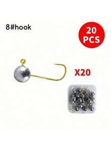 20pcs Lead Sinker Micro Fishing Hooks, Suitable For Soft Bait, Fly Fishing And Ice Fishing, Freshwater And Saltwater - Multicolor - View 20