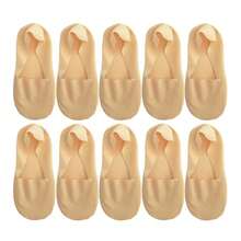 女士冰丝袜 透气高品质超薄硅胶防滑船袜 柔软轻盈隐形袜 休闲薄款低帮短袜 - 彩色 - 查看 10