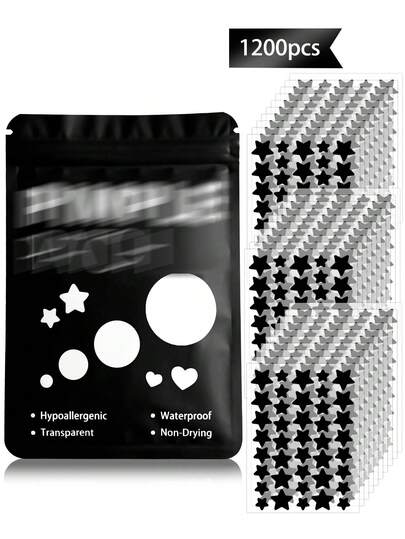 星形脸贴 - 温和不刺激，装饰性强，防水透气，日常必备，方便携带，适合旅行、聚会、化妆技巧，是拍照的完美道具，也是脸部彩绘的必备品，适用于各种派对和娱乐活动，成人适用。