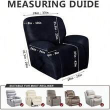 Trugenix-Recliner Sofa Covers - Leather Like Recliner Sofa Covers 3 Seater Recliner Couch Covers For 3 Cushion Couch 8 Pieces Washable Stretch Reclining Sofa Slipcovers (Brown)-GP - 02-海軍藍 - 查看 9