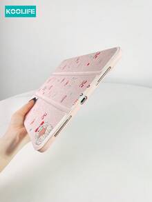 Koolife 1 件装可爱狗狗图案蝴蝶结平板电脑保护套，双面彩绘亚克力透明背板，三折支架带笔槽，自动休眠/唤醒，防摔防震，兼容 iPad 9.7/10.2/10.5/10.9/12.9/Pro 11（第十代）/ Galaxy Tab S6-S10/A8-A9 - 淺粉色 - 查看 4