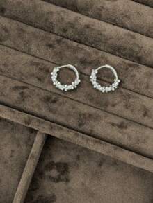 2pcs/Set Elegant Pearl Earrings, Fashionable & Delicate Design, Suitable For Autumn/Winter Wear, Pearl Earrings, Stud Earrings, Round Earrings, For Women