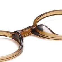 几何图案醋酸纤维全框男女通用眼镜，复古风格，四季皆宜 - 透茶玳瑁腿 - 查看 4