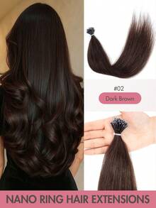 Nano Tip Hair Extensions Human Hair Balayage Nano Ring Beads Pre-Bonded Seamless Highlight Extensions For Women Nano Extension Human Hair Ease Of Use 50s Invisible Nano Bead Extension Valentine's Day - Multicolor - View 37