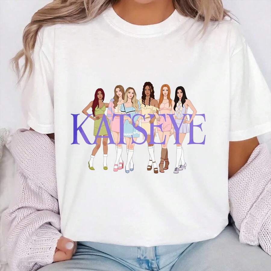 Vintage Katseye The Beautiful Chaos Tour ShirtKatseye Gnarly TeemKatseye Fan GiftsVintage Katseye Music ShirtK-Pop Graph - 白色 - 查看 1