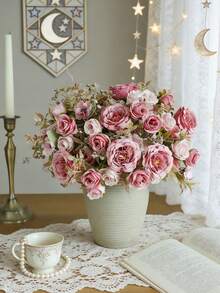 1 قطعة وردة حرير اصطناعية بطول 30 سم، زهرة البيونية، زهور واقعية، هدية عيد الحب، ديكور زهور واقعية لوجبة الغداء، باقة زفاف DIY، حفلة، منزل، مطبخ، حديقة، فندق، مكتب، ديكور رامة، ديكور ، إكليل DIY، هدية، وسط الطاولة، ديكور عيد الميلاد، ديكور داخلي وخارجي، زهور بلاستيكية مزيفة بالجملة للفازات، ديكور منزلي ريفي، زفاف بوهيمي - رمل احمر - مشاهدة 1