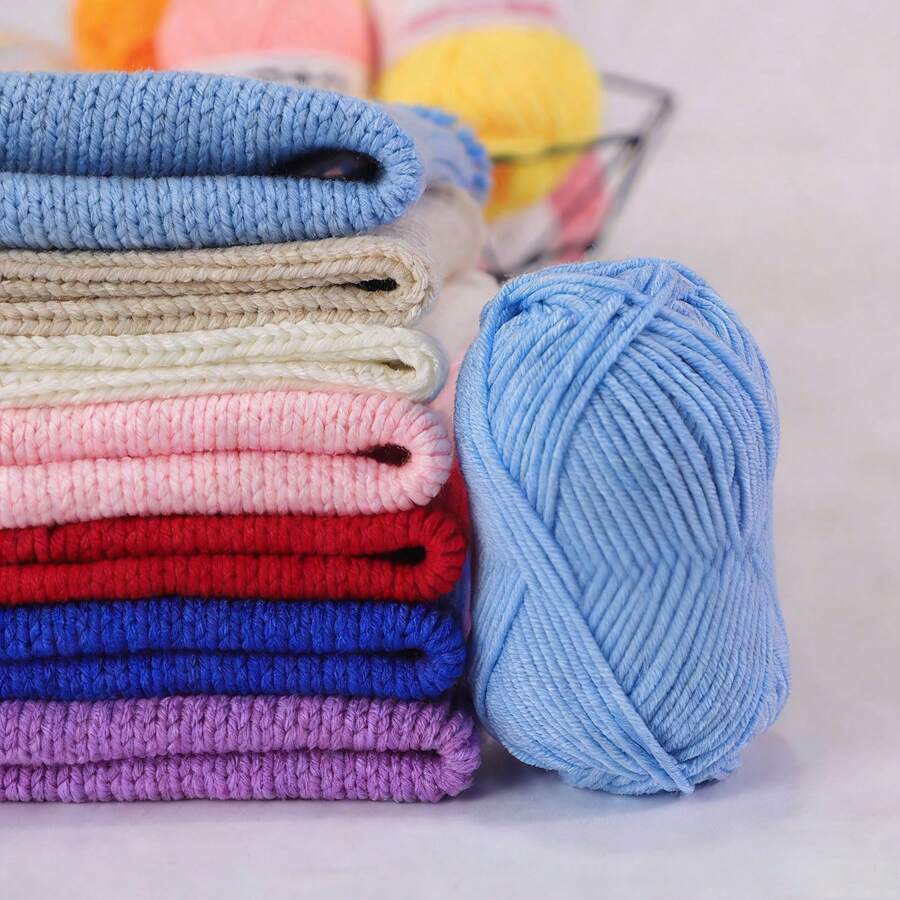 EDCUEBE7 10pcs/Set Premium Acrylic Yarn Kit, Soft Milk Cotton Yarn Suitable For Crochet & Knitting Beginners, Ideal For DIY Dolls, Sweaters, Hats, Scarves, Shawls, Home Decor, Each Skein 25g - Soft & Durable, Perfect For DIY Knitting & Crochet Projects, Great For Making Scarves, Hats, Gloves, Blankets And Crafts. - Multicolor - View 1