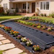 10m Length, 2 Width Options - Barrier Control Woven Garden, Landscape Fabric Heavy Duty Ground Cover Cloth - Black - View 3