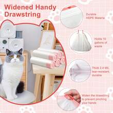 1pc HDPE New Material Cat Litter/Dog Waste Bag, Scoop-Free Disposable Thick Trash Bags, Large Size Roll Delivery - White - View 7