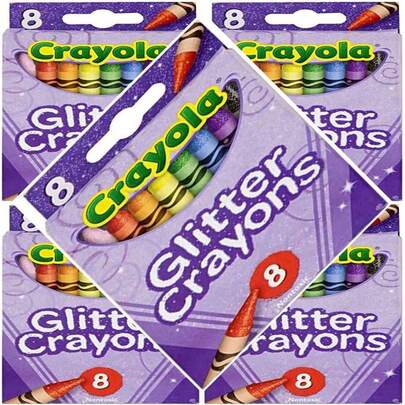 Glitter Crayons For Arts And Crafts, Sparkling Colors