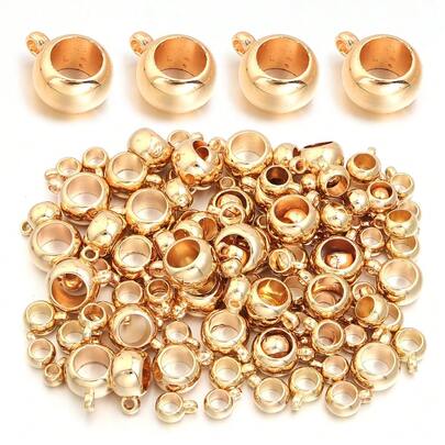 100-30 st/förpackning KC Guld CCB Stora Hålpärlor 6-16 mm För Halsband Armband Hänge Smyckestillverkning DIY Tillbehör