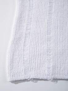 ANDREILEE Spring & Summer Hollow Breathable Knit Loose Fit Casual Sweater For Men - White - View 7