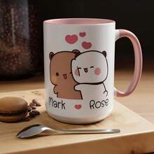 Personalized Dudu Bubu Coffee Mug Cute Bears Coffee Cup Birthday Christmas Gift Funny Coffee Mug Gift For Her Him Valentine Gift-Custon Name