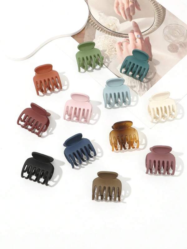 6Pcs Effortless Mini Hair Claws In Morandi Colors,6-Color Set For High Crown Bun,Simple Daily Hair Accessories