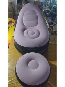 大型充气沙发，带脚踏，宽敞座椅，坐感舒适，高靠背提供舒适支撑，承重力强，适合各种体重和体型。