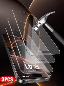3pcs Tempered Glass Screen Protector, Compatible With IPhone 15/15 Pro/15 Plus/15 Pro Max/16/16 Plus/16 Pro Max/17/17 Air/17 Pro/17 Pro Max - Clear - View 10